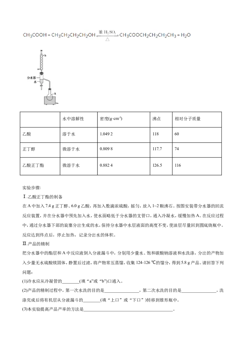 专题16物质制备实验综合-2019年高考化学易错题汇总（原卷版）_05高考化学_新高考复习资料_2022年新高考资料_2022年一轮复习各版本_1.高考化学2022年一轮复习通用版_原卷版