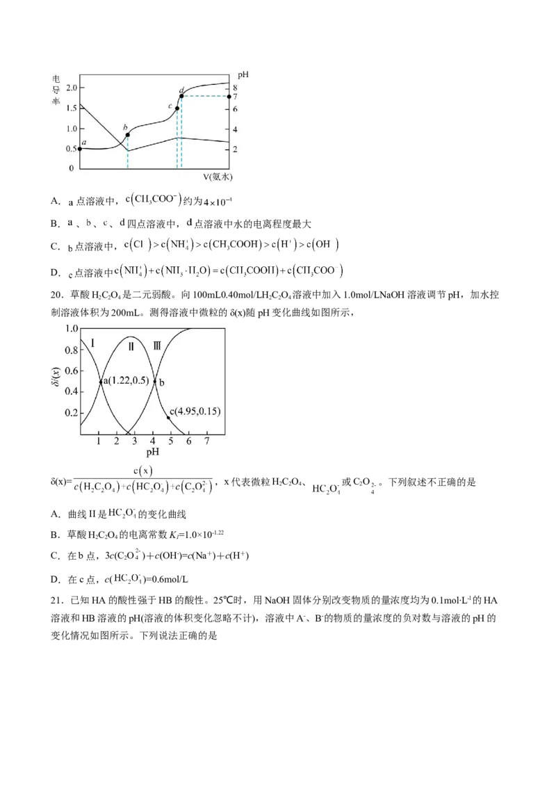 专项09水溶液中的离子平衡-2023届高考化学二轮复习知识清单与专项练习（新高考专用）（原卷版）_05高考化学_新高考复习资料_2023年新高考资料_二轮复习_选择题