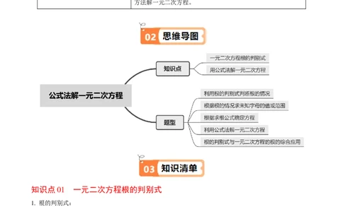 第03讲解一元二次方程-公式法（2个知识点+5类热点题型讲练+习题巩固）（教师版）_初中数学_九年级数学上册（人教版）_同步讲义-U18_2025版