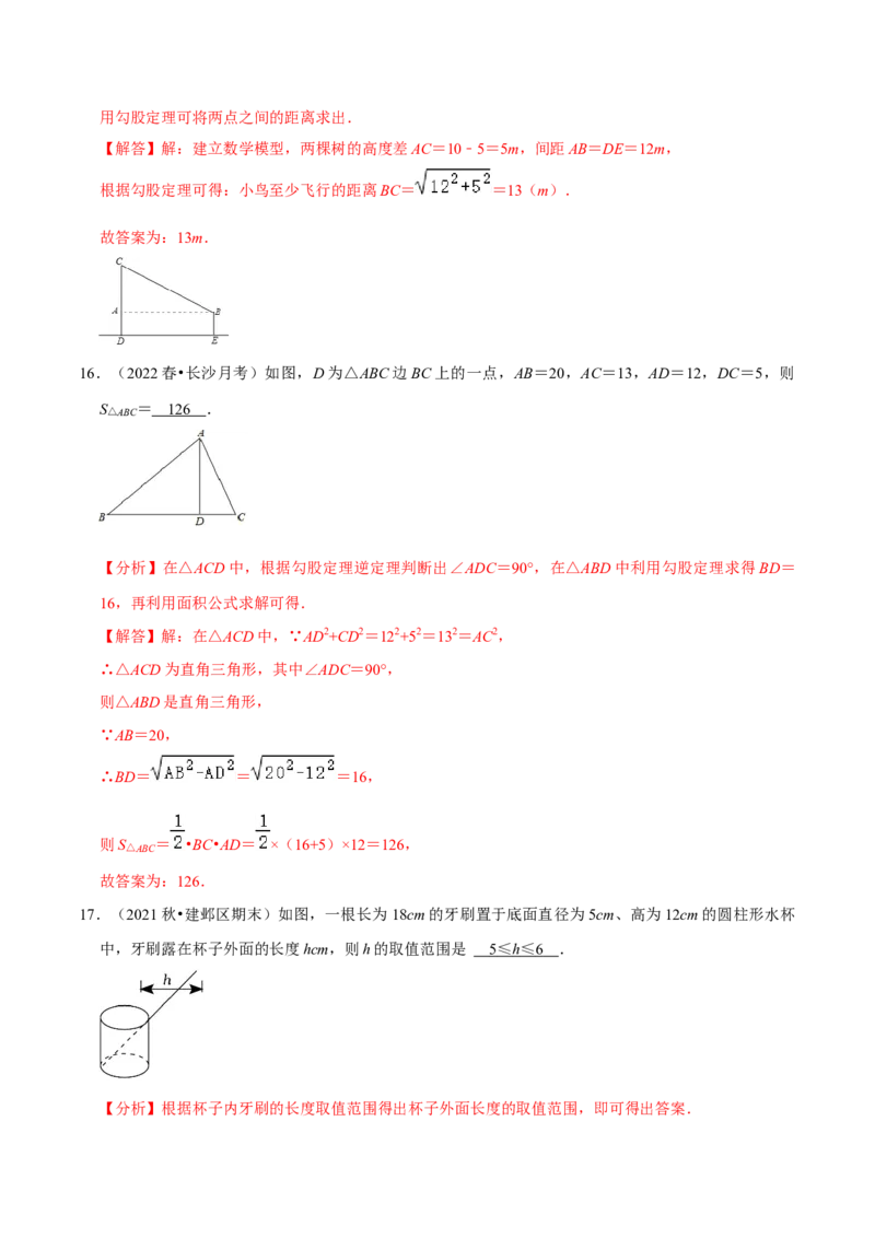 专题17.2勾股定理的逆定理专项提升训练（重难点培优）-拔尖特训2023年培优（解析版）人教版_初中数学人教版_八年级数学下册_保存转存之后查看(1)_旧版-可参考_07专项讲练
