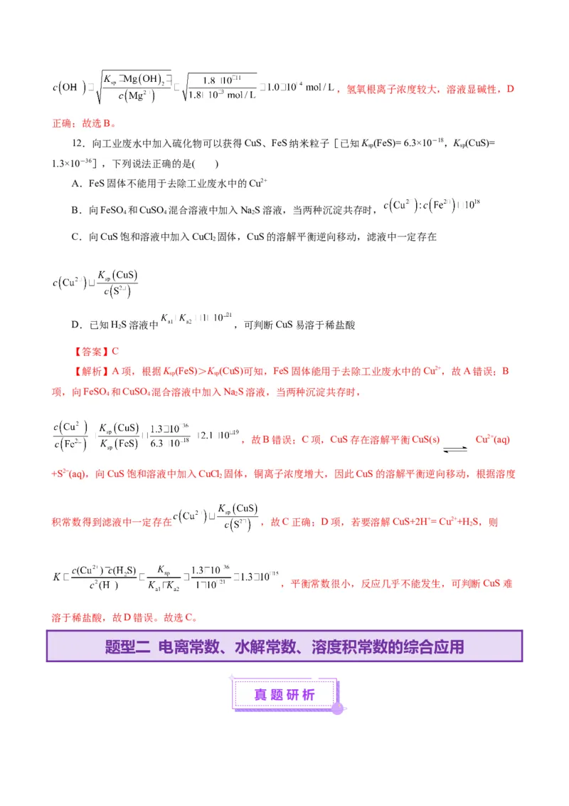 专题08水溶液中的离子反应与平衡（讲义）（解析版）_05高考化学_2025年新高考资料_二轮复习_上好课2025年高考化学二轮复习讲练测（新高考通用）3379109_主题三化学反应原理