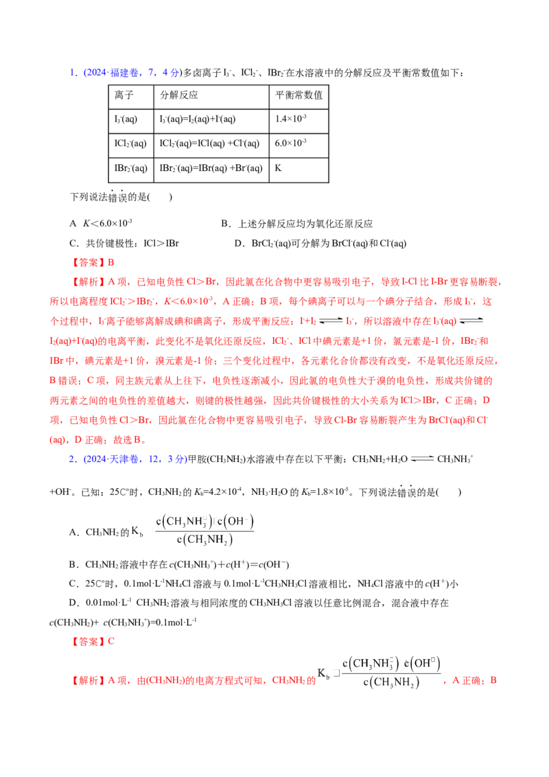 专题08水溶液中的离子反应与平衡（讲义）（解析版）_05高考化学_2025年新高考资料_二轮复习_上好课2025年高考化学二轮复习讲练测（新高考通用）3379109_主题三化学反应原理