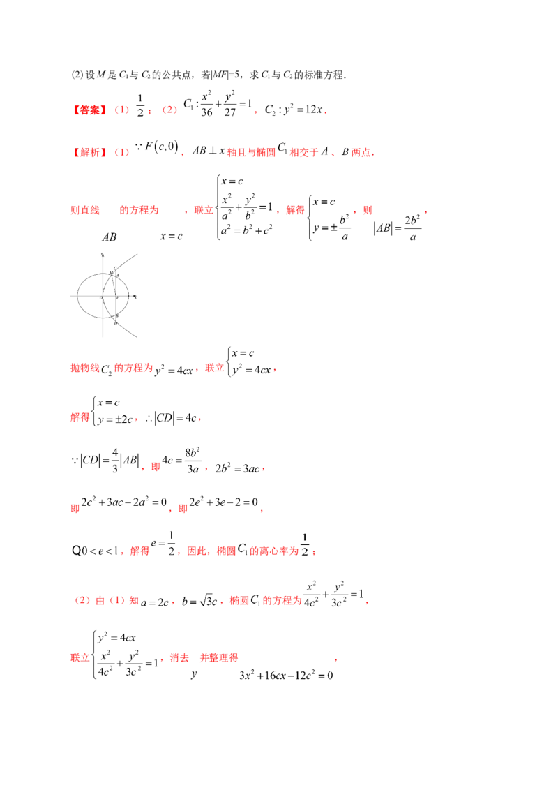 考向32椭圆（重点）-备战2023年高考数学一轮复习考点微专题（全国通用）（解析版）_2.2025数学总复习_赠品通用版（老高考）复习资料_一轮复习