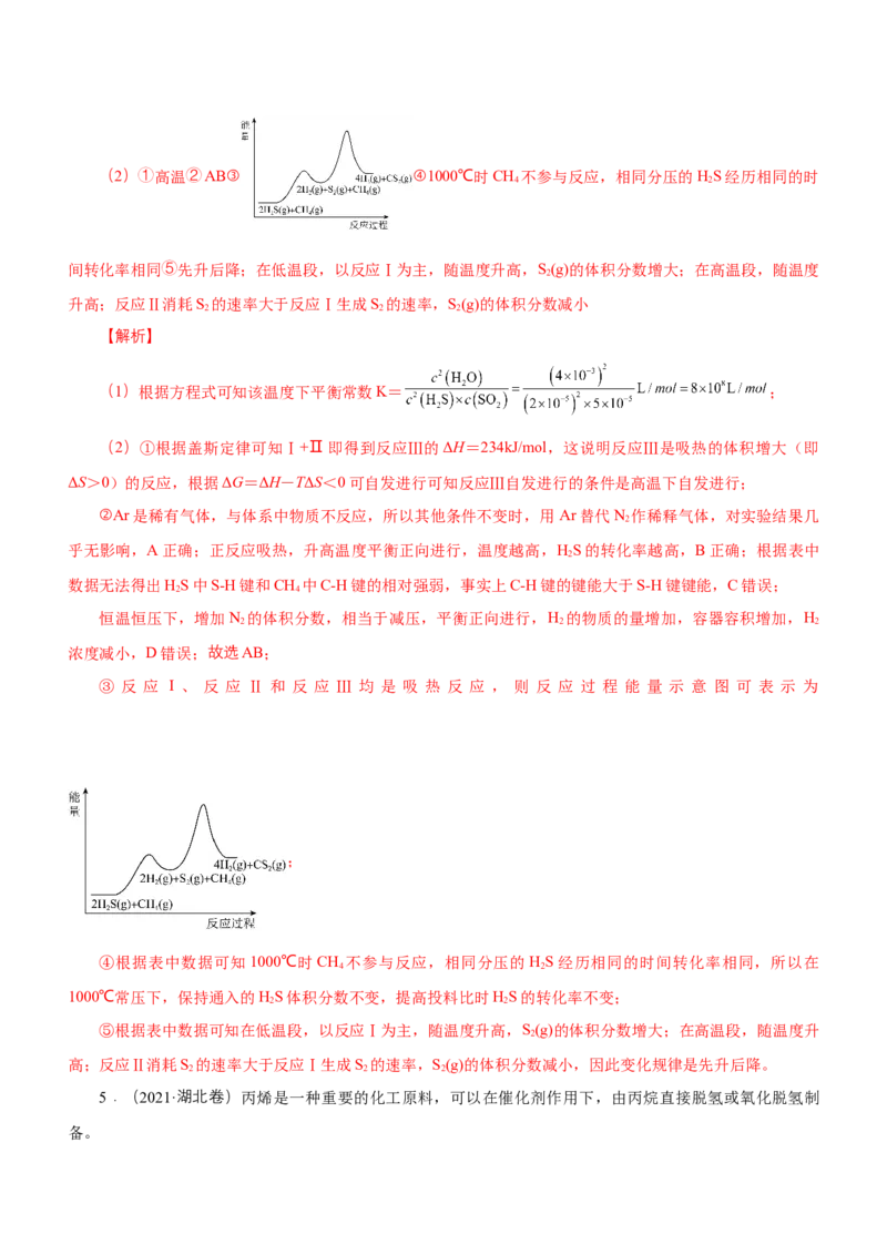专题15化学反应原理综合题（练）-2023年高考化学二轮复习讲练测（新高考专用）（解析版）_05高考化学_新高考复习资料_2023年新高考资料_二轮复习