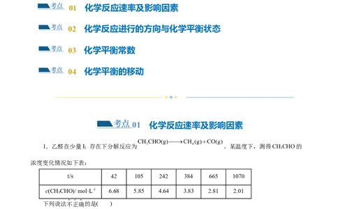 专题07化学反应速率与化学平衡(练习)(原卷版)_05高考化学_新高考复习资料_2024年新高考资料_二轮复习资料_2024年高考化学二轮复习讲练测（新教材新高考）_配套练习（原卷版+解析版）