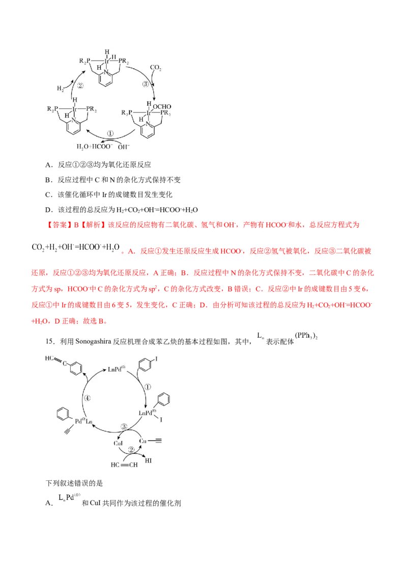 专题12化学反应机理（练）-2023年高考化学二轮复习讲练测（新高考专用）（解析版）_05高考化学_新高考复习资料_2023年新高考资料_二轮复习