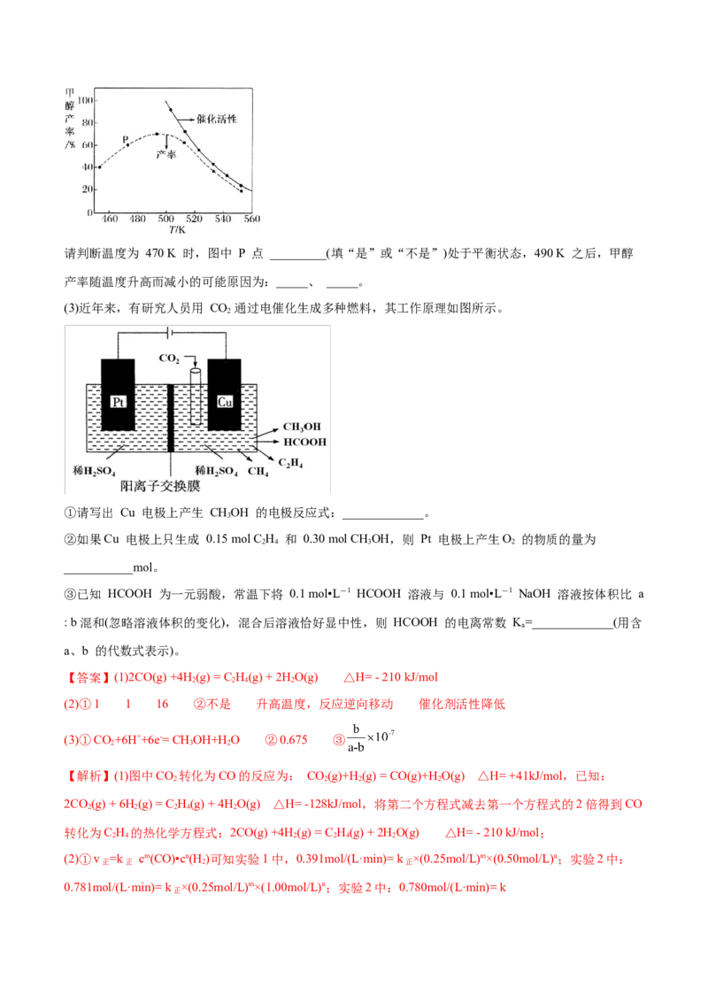 专题14化学反应原理综合-2020年高考化学真题与模拟题分类训练（教师版含解析）_05高考化学_新高考复习资料_2022年新高考资料_2022年一轮复习各版本