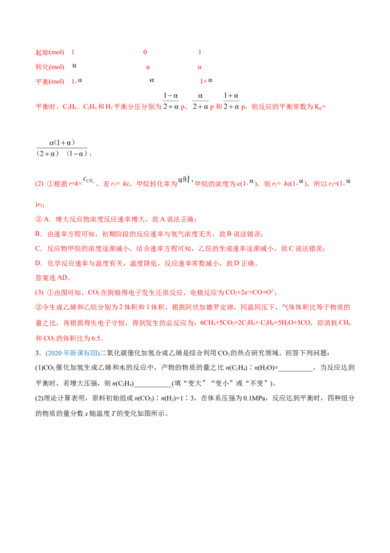 专题14化学反应原理综合-2020年高考化学真题与模拟题分类训练（教师版含解析）_05高考化学_新高考复习资料_2022年新高考资料_2022年一轮复习各版本