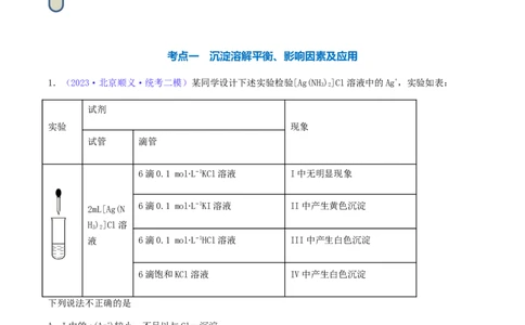 专题32难溶电解质的溶解平衡-2024年高考化学一轮复习基础考点必刷好题（新教材新高考）（解析版）_05高考化学_2024年新高考资料_1.2024一轮复习