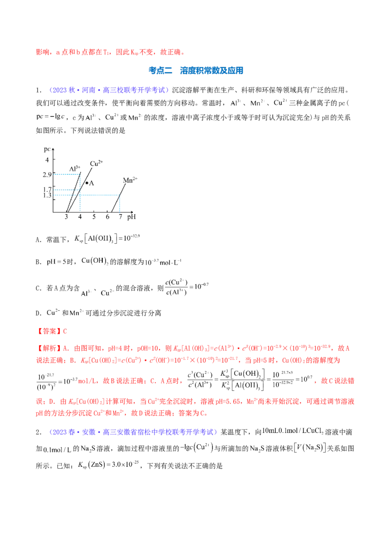 专题32难溶电解质的溶解平衡-2024年高考化学一轮复习基础考点必刷好题（新教材新高考）（解析版）_05高考化学_2024年新高考资料_1.2024一轮复习