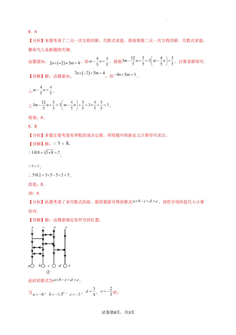 专题3.4+代数式的值（精选精练）（专项练习）-2024-2025学年七年级数学上册基础知识专项突破讲与练（人教版）_初中数学人教版_7上-初中数学人教版_7上-初中数学人教版（新版）
