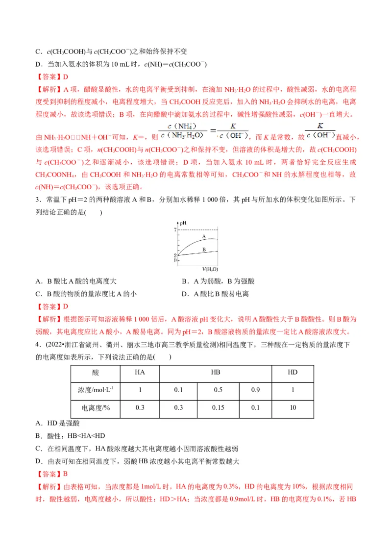专题07水溶液中的离子平衡（专讲）-瞄准2023年高考化学二轮专题考点抢分计划（解析版）_05高考化学_新高考复习资料_2023年新高考资料_二轮复习