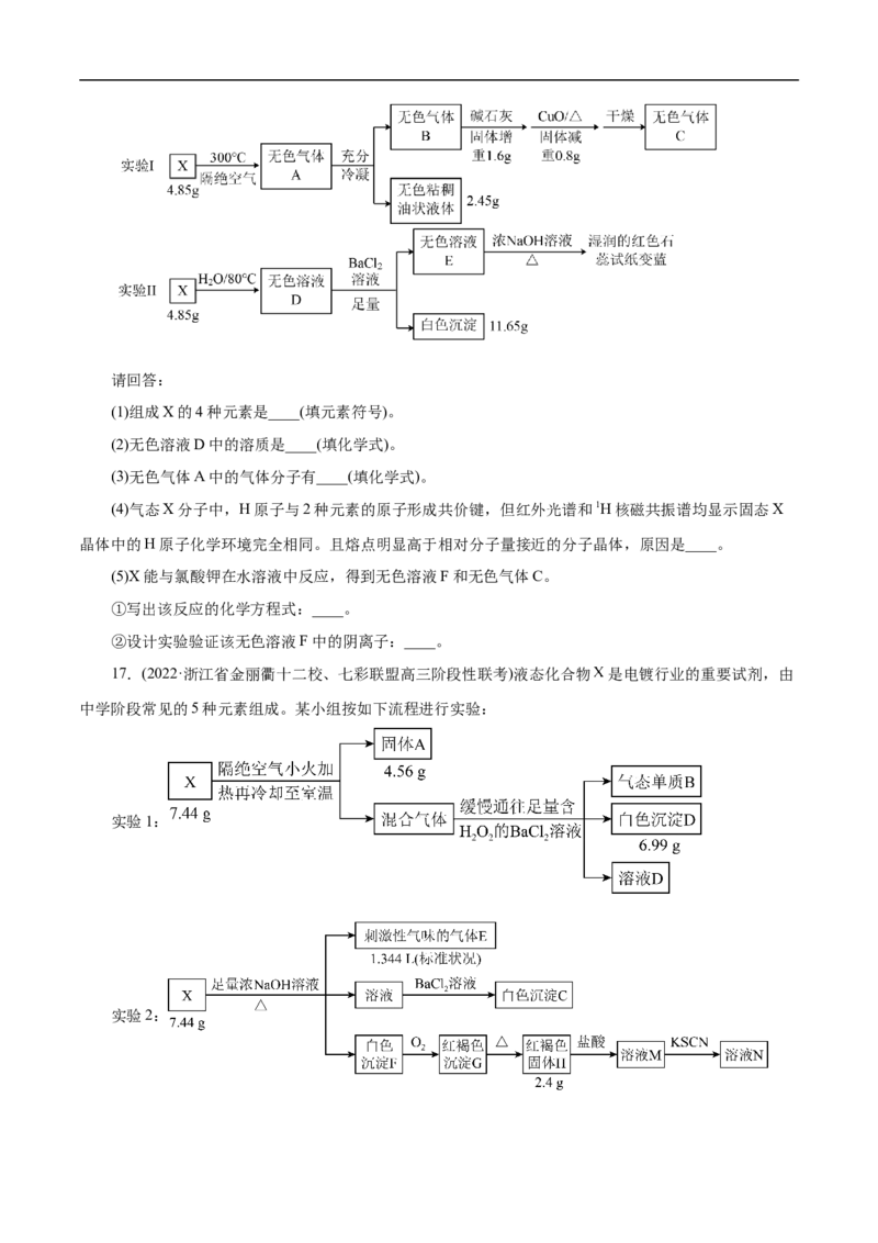 专项17陌生物质的推断（原卷版）_05高考化学_新高考复习资料_2023年新高考资料_专项复习_2023年高考化学热点专项导航与精练（新高考专用）