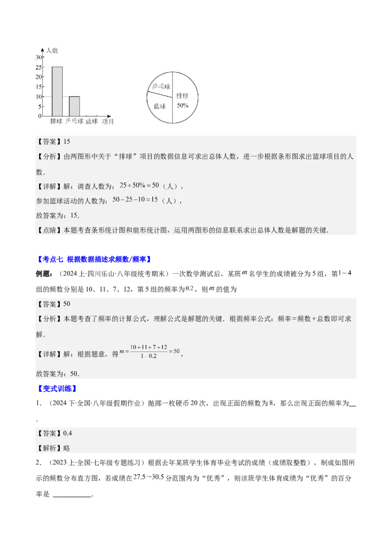 专题10.1普查与抽样调查、统计图的选用、频数和频率、频数分布直方图之八大考点(解析版)_初中数学人教版_7下-初中数学人教版_7下-初中数学人教版（旧版）赠送_07专项讲练