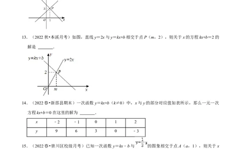 专题19.5一次函数与方程不等式专项提升训练（重难点培优）-拔尖特训2023年培优（原卷版）人教版_初中数学人教版_八年级数学下册_保存转存之后查看(1)_旧版-可参考_07专项讲练