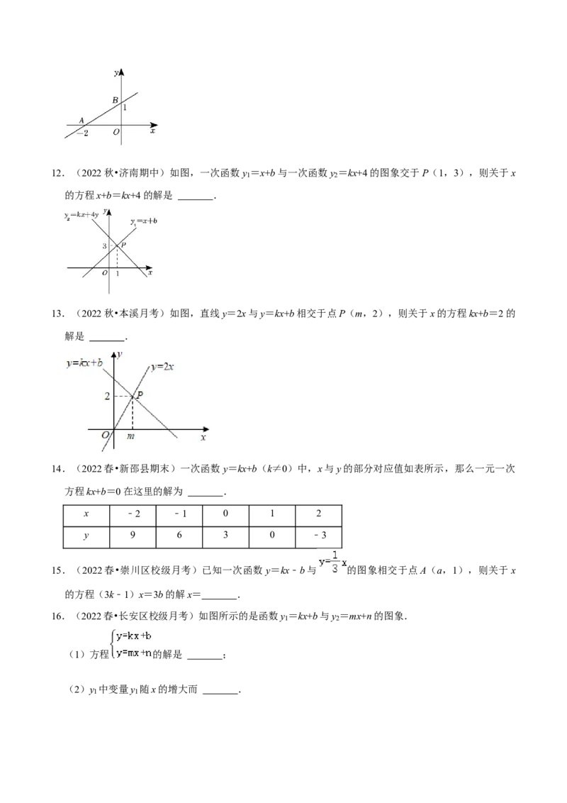 专题19.5一次函数与方程不等式专项提升训练（重难点培优）-拔尖特训2023年培优（原卷版）人教版_初中数学人教版_八年级数学下册_保存转存之后查看(1)_旧版-可参考_07专项讲练