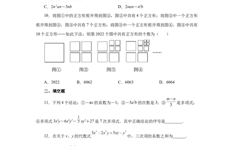 专题2.8多项式（基础篇）（专项练习）-2022-2023学年七年级数学上册基础知识专项讲练（人教版）_初中数学人教版_7上-初中数学人教版_7上-初中数学人教版（旧版）赠送_07专项讲练