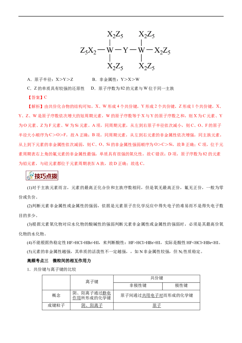 专题05物质结构与元素周期律（讲）（教师版）_05高考化学_通用版（老高考）复习资料_2023年复习资料_二轮复习_2023年高考化学二轮复习讲练测（全国通用）