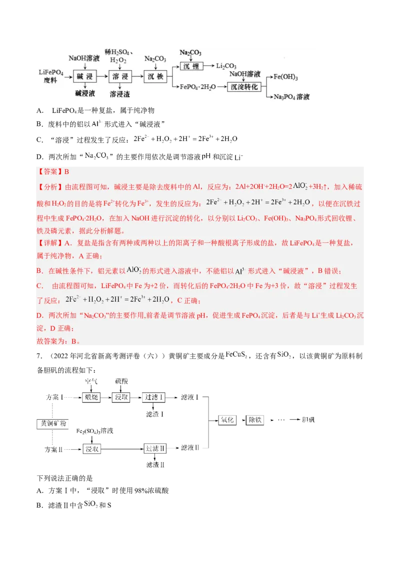 专项03化学物质的应用与转化-2023届高考化学二轮复习知识清单与专项练习（新高考专用）（解析版）_05高考化学_新高考复习资料_2023年新高考资料_二轮复习_选择题