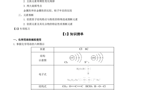 专项06化学用语与元素推断-2023届高考化学二轮复习知识清单与专项练习（新高考专用）（解析版）_05高考化学_新高考复习资料_2023年新高考资料_二轮复习_选择题