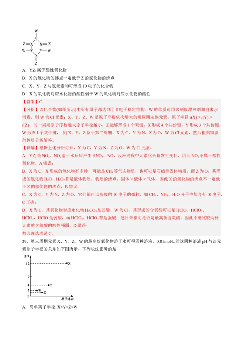 专项06化学用语与元素推断-2023届高考化学二轮复习知识清单与专项练习（新高考专用）（解析版）_05高考化学_新高考复习资料_2023年新高考资料_二轮复习_选择题