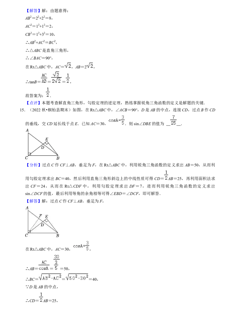 猜想08锐角三角函数（易错必刷30题7种题型专项训练）（教师版）_初中数学_九年级数学上册（人教版）_期末专项复习-U276_2024版