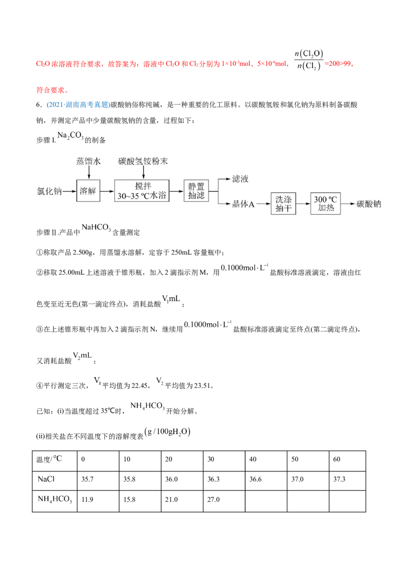 专题16化学实验综合题-2021年高考化学真题与模拟题分类训练（教师版含解析）_05高考化学_新高考复习资料_2023年新高考资料_一轮复习_2023年新高考大一轮复习讲义