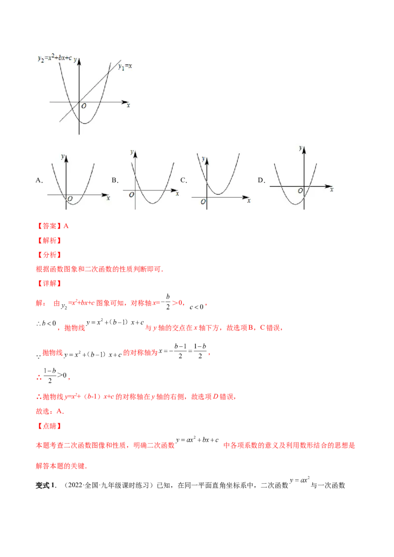 专题06二次函数的变换（热考题型）-解析版_初中数学人教版_9上-初中数学人教版_07专项讲练_一题三变系列九年级数学上册重要考点题型精讲精练(人教版)