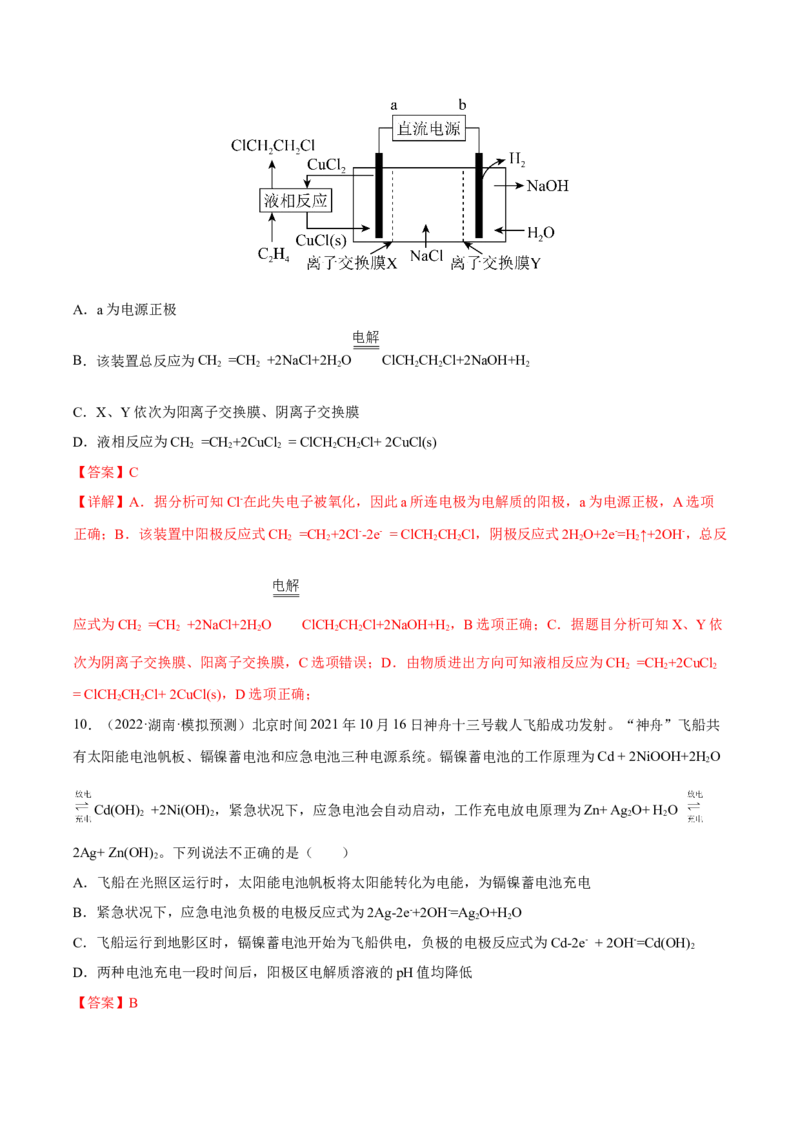 专题七电化学及其应用（解析版）_05高考化学_新高考复习资料_2023年新高考资料_二轮复习_题型分类归纳2023年高考化学二轮复习讲与练