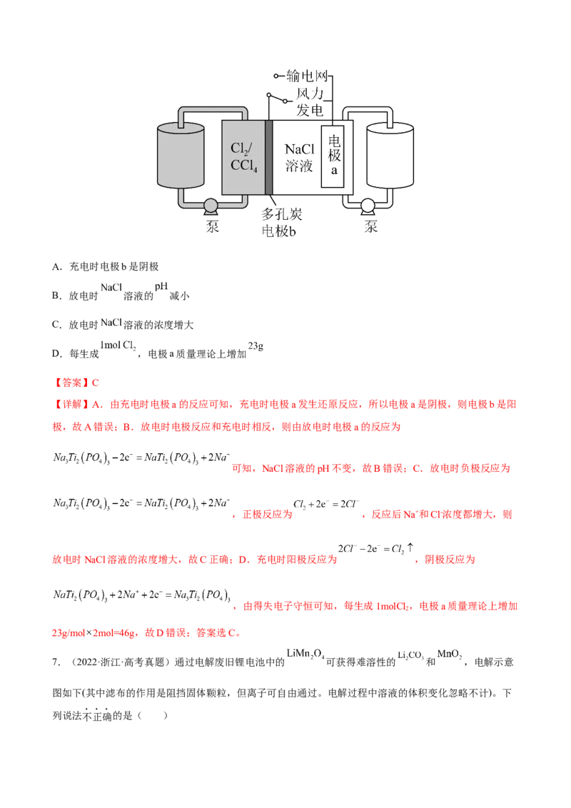 专题七电化学及其应用（解析版）_05高考化学_新高考复习资料_2023年新高考资料_二轮复习_题型分类归纳2023年高考化学二轮复习讲与练