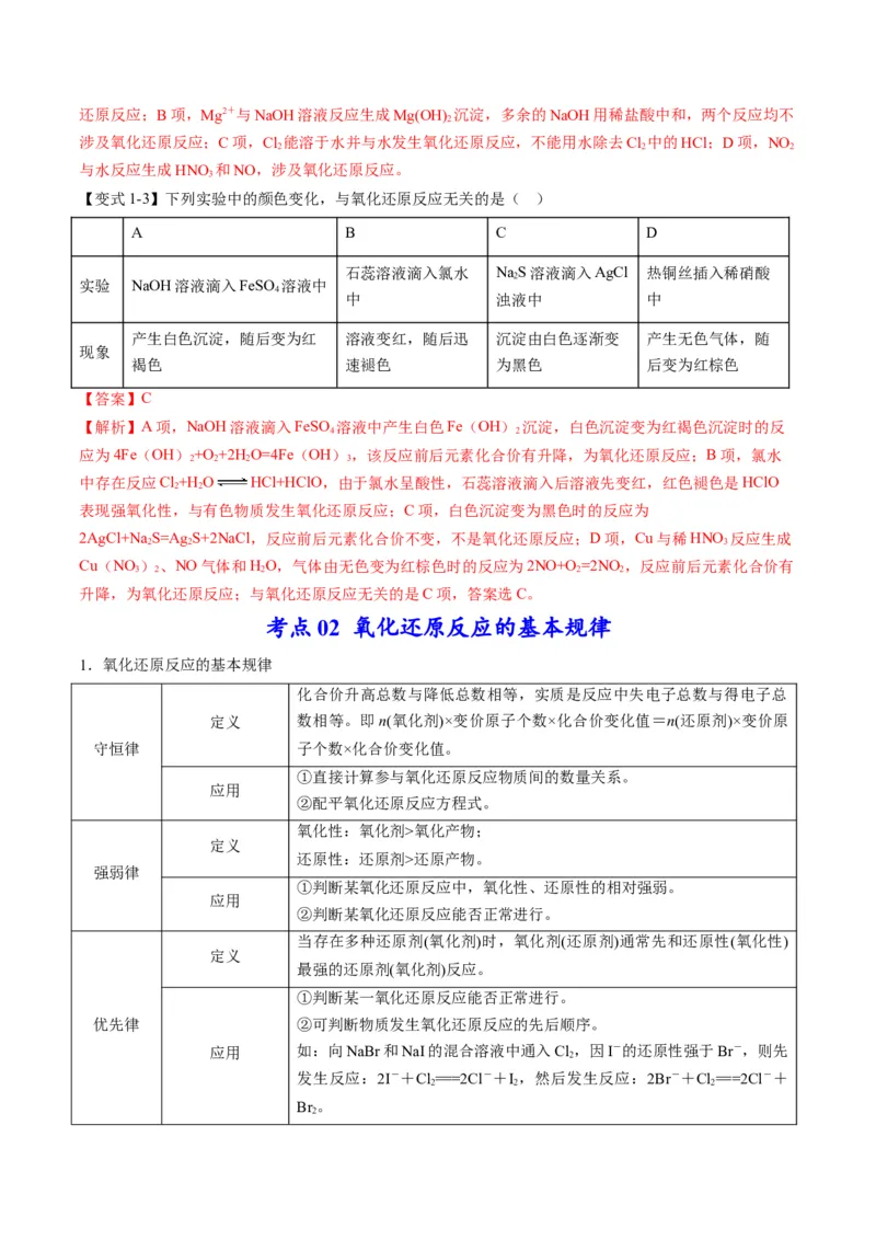 专题04氧化还原反应及其应用（专讲）-瞄准2023年高考化学二轮专题考点抢分计划（解析版）_05高考化学_新高考复习资料_2023年新高考资料_二轮复习