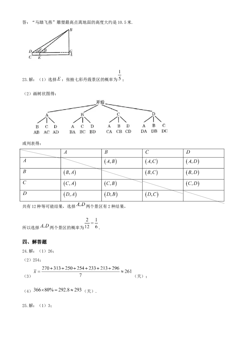 甘肃省金昌市2020年中考数学试题_初中数学_九年级数学下册（人教版）_全国各地数学中考真题_2020年全国中考数学真题126份