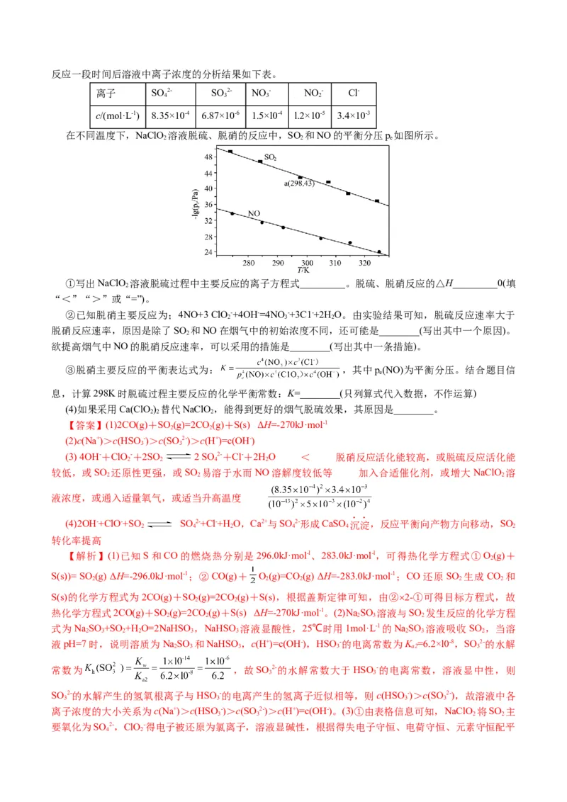 专题09化学反应原理综合(题型突破)(讲义)(解析版)_05高考化学_2024年新高考资料_2.2024二轮复习_2024年高考化学二轮复习讲练测（新教材新高考）
