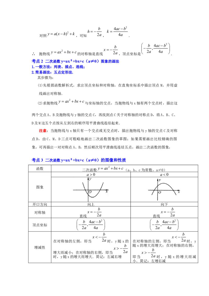 专题22.1.5二次函数y=ax&sup2;+bx+c（a&ne;0）图像和性质（知识解读1）-2022-2023学年九年级数学上册《同步考点解读&bull;专题训练》（人教版）_初中数学人教版_9上-初中数学人教版_07专项讲练