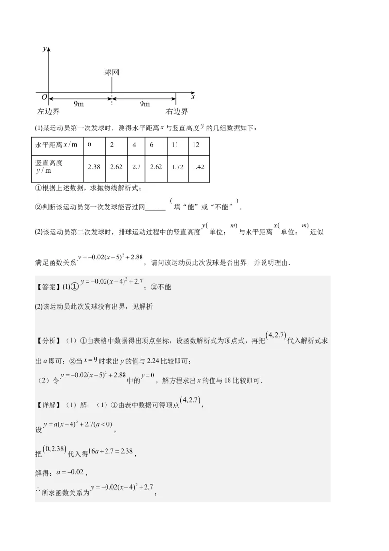 专题06实际问题与二次函数之五大题型（解析版）_初中数学人教版_9上-初中数学人教版_06习题试卷_7期中期末复习专题