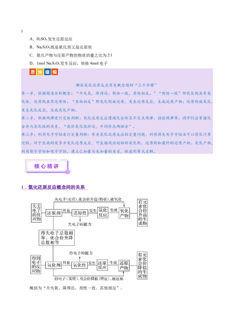 专题04氧化还原反应（讲义）（原卷版）_05高考化学_2025年新高考资料_二轮复习_上好课2025年高考化学二轮复习讲练测（新高考通用）3379109_主题一化学用语与基本概念