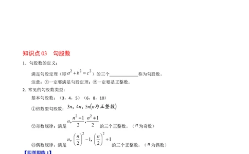 专题20.3勾股定理逆定理（高效培优讲义）（试题版）_初中数学人教版_八年级数学下册_保存转存之后查看(1)_2026春季新版-持续更新中_第二套-知_08讲义练习