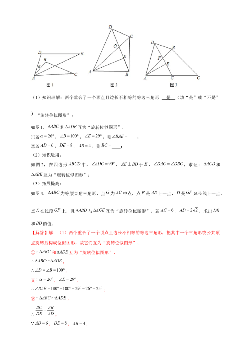 专题12手拉手模型证相似（解析版）_初中数学人教版_9下-初中数学人教版_07专项讲练_微专题2022-2023学年九年级数学下册常考点微专题提分精练（人教版）