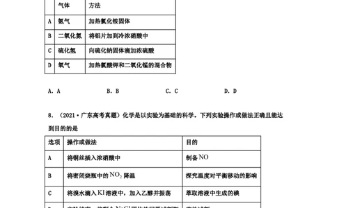 专题15化学实验基本方法（学生版）2021年高考化学真题和模拟题分类汇编（53题）_05高考化学_新高考复习资料_2023年新高考资料_一轮复习_2023年新高考大一轮复习讲义