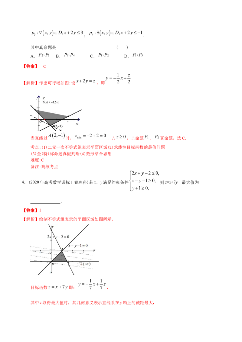 考向23二元一次不等式（组）与简单的线性规划问题（重点）-备战2023年高考数学一轮复习考点微专题（全国通用）（解析版）_2.2025数学总复习_赠品通用版（老高考）复习资料