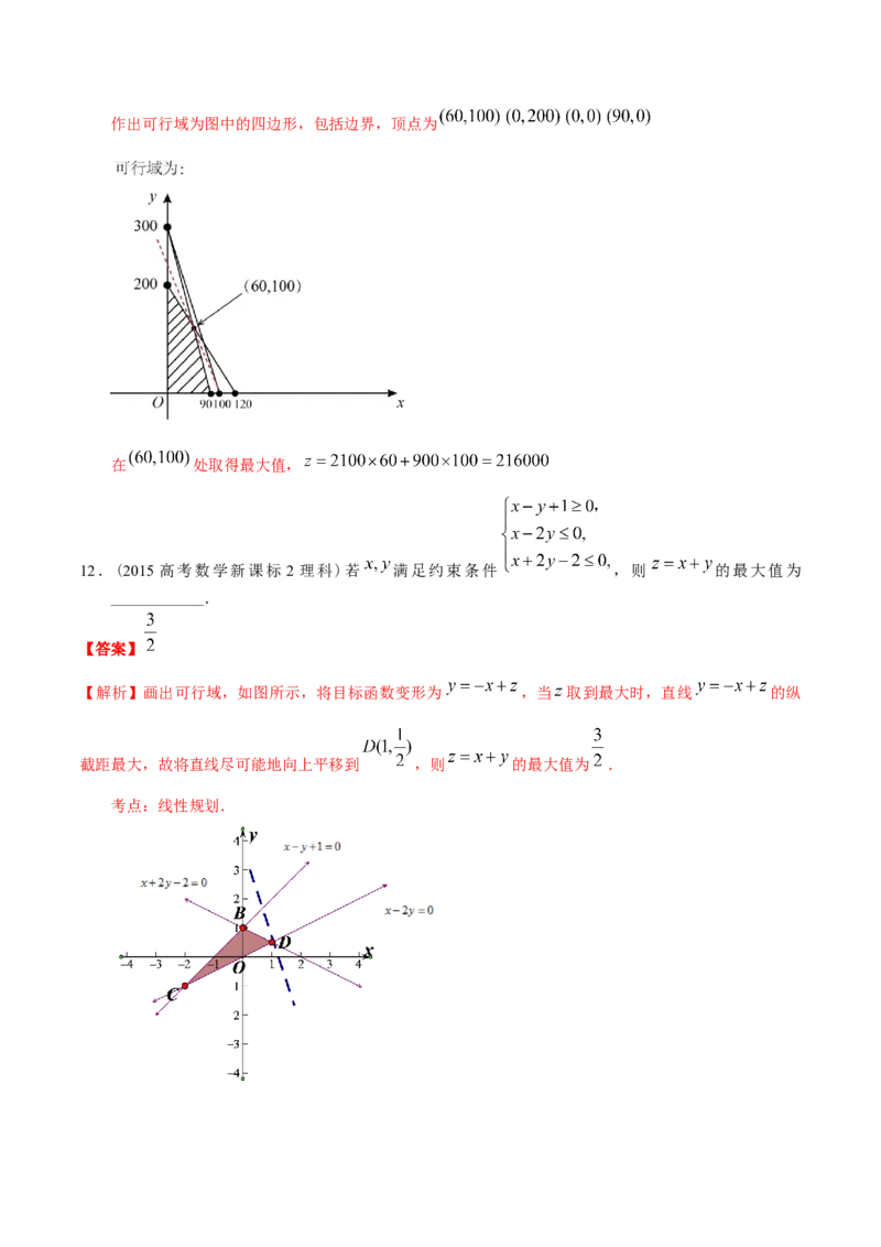 考向23二元一次不等式（组）与简单的线性规划问题（重点）-备战2023年高考数学一轮复习考点微专题（全国通用）（解析版）_2.2025数学总复习_赠品通用版（老高考）复习资料