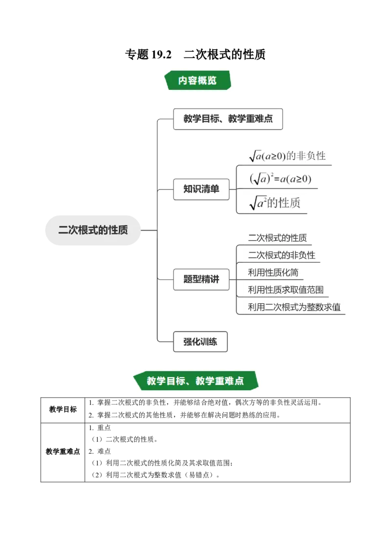 专题19.2二次根式的性质（高效培优讲义）（解析版）_初中数学人教版_八年级数学下册_保存转存之后查看(1)_2026春季新版-持续更新中_第二套-知_08讲义练习