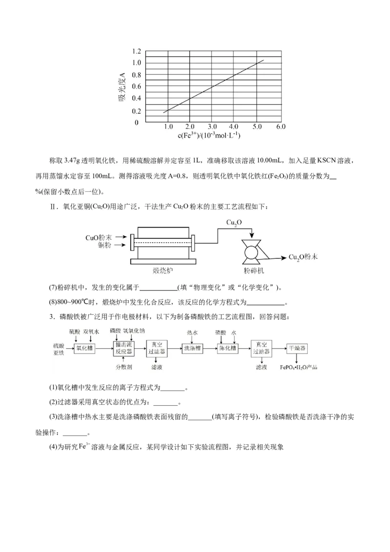 专题10化学工艺流程(题型突破)(练习)(原卷版)_05高考化学_2024年新高考资料_2.2024二轮复习_2024年高考化学二轮复习讲练测（新教材新高考）