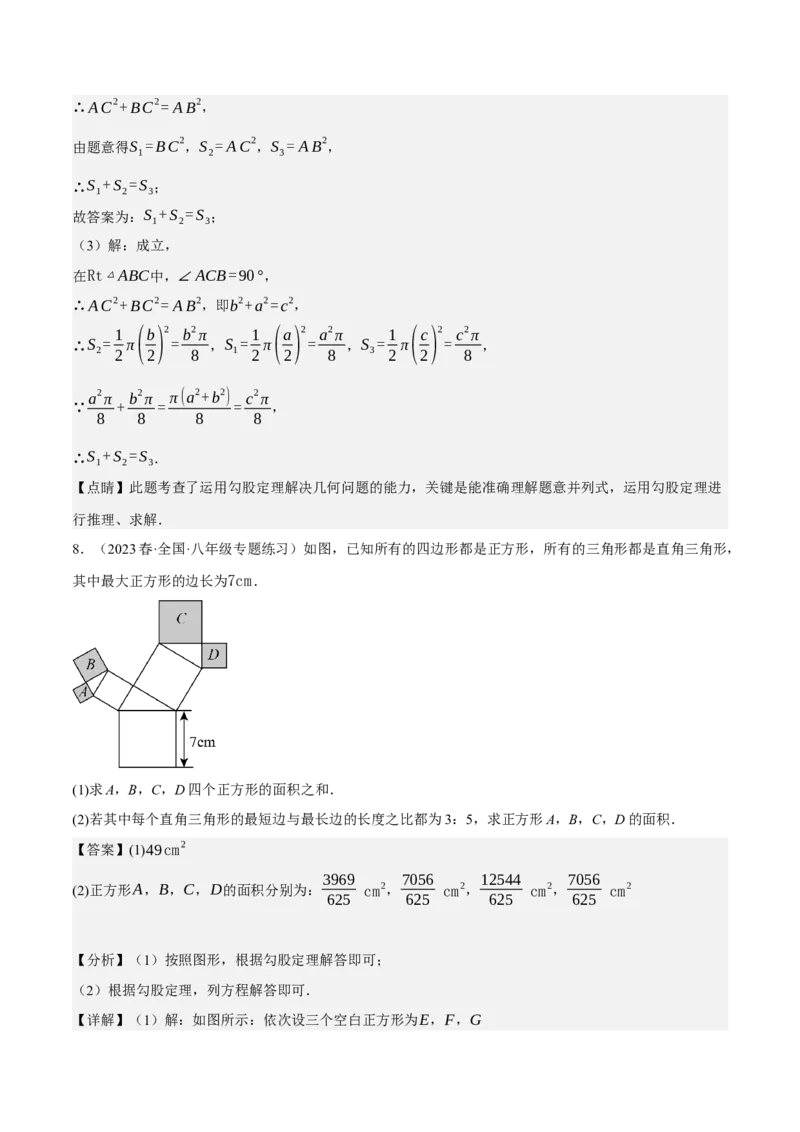 专题2.3勾股定理七大类型大题专练（分层培优42题，八下人教）-2023复习备考人教版（解析版）_初中数学人教版_八年级数学下册_保存转存之后查看(1)_旧版-可参考_06习题试卷
