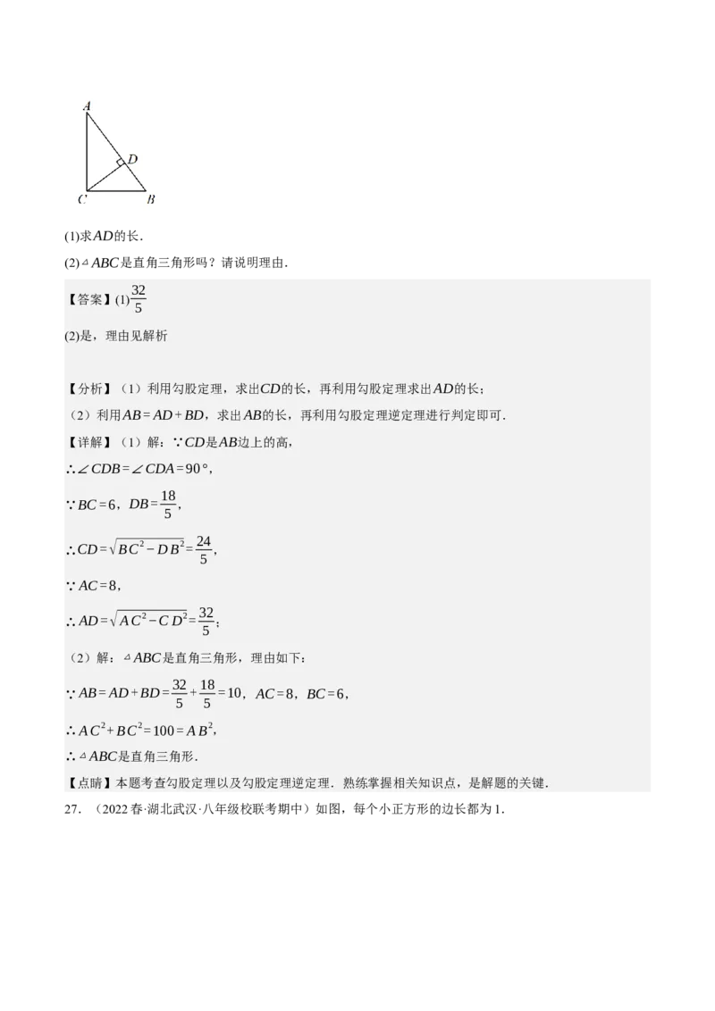 专题2.3勾股定理七大类型大题专练（分层培优42题，八下人教）-2023复习备考人教版（解析版）_初中数学人教版_八年级数学下册_保存转存之后查看(1)_旧版-可参考_06习题试卷