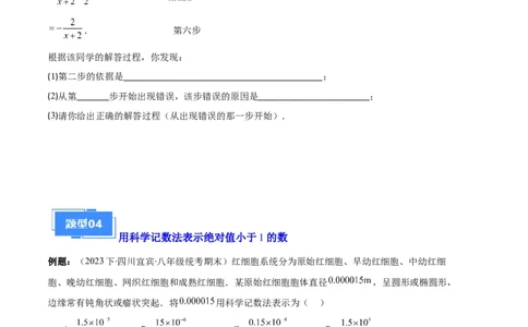 专题11分式的运算、整数指数幂、分式方程及应用之九大题型（原卷版）_初中数学人教版_8上-初中数学人教版_旧版_06习题试卷_6期中期末复习专题