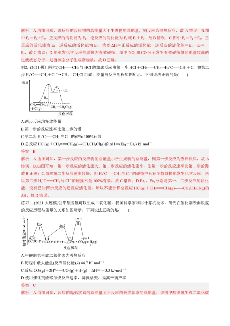 专项12化学能与热能能量转化历程图-2023届高考化学二轮复习知识清单与专项练习（新高考专用）（解析版）_05高考化学_新高考复习资料_2023年新高考资料_二轮复习_选择题