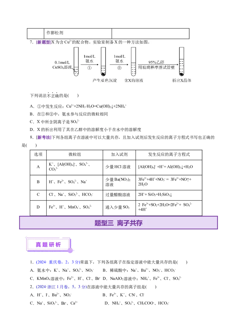 专题03离子反应（讲义）（原卷版）_05高考化学_2025年新高考资料_二轮复习_上好课2025年高考化学二轮复习讲练测（新高考通用）3379109_主题一化学用语与基本概念