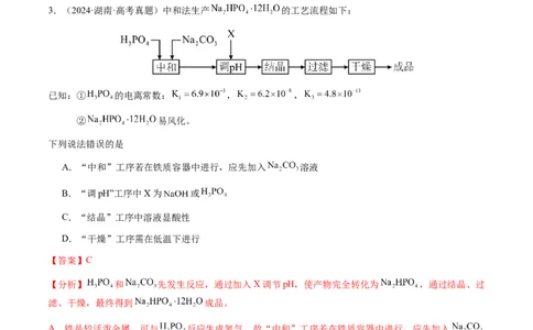专题10微型化学工艺流程（选择题）（解析版）-备战2025年高考化学二轮&middot;突破提升专题复习讲义（新高考通用）_05高考化学_2025年新高考资料_二轮复习_01高考语文等多个文件