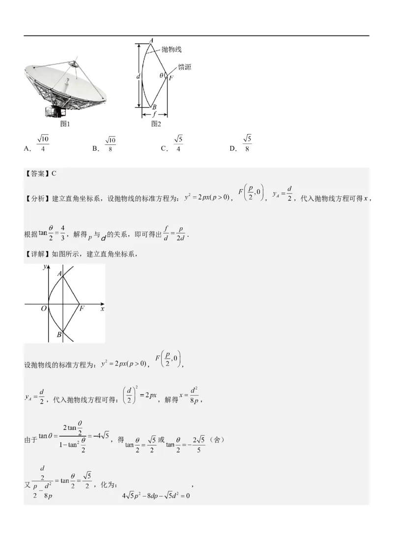 解密22抛物线（解析版）_2.2025数学总复习_2023年新高考资料_二轮复习_考点2023年高考数学二轮复习讲义+训练（新高考专用）